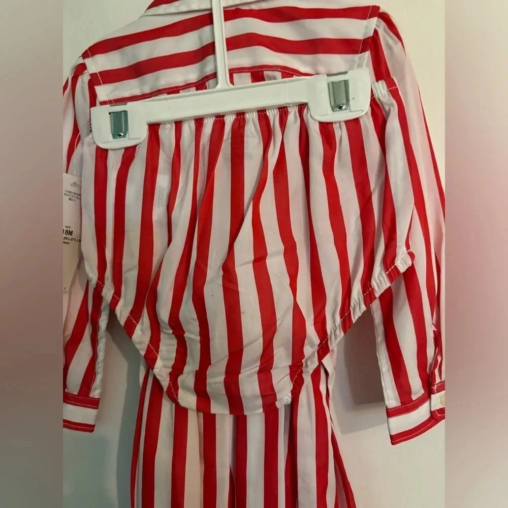 NWT Ralph Lauren‎ 18 mos Toddler Stripes Shirt Dress Diaper Cover Belt Red White